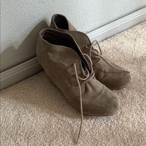 Xappeal Women's Lace Up Taupe Boots